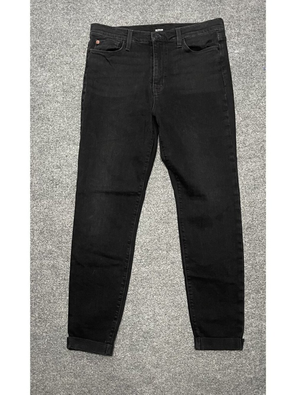 Hudson Blair High Rise Super Skinny Crop Black Jeans Size 31